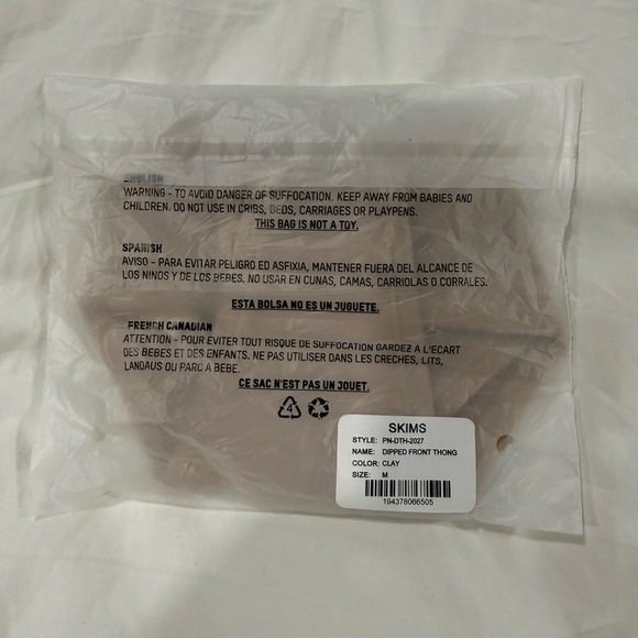 - SKIMS DIPPED FRONT THONG IN COLOR CLAY SZ M - Picture 10 of 11